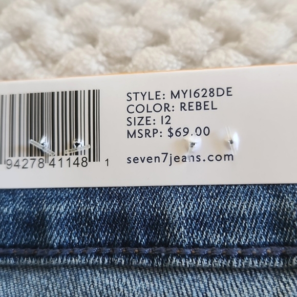 SEVEN7 WEEKEND BOYFRIEND WOMENS JEANS WASHED LIGHT BLUE SIZE 12 NEW/TAGS - Picture 8 of 16
